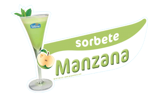 Cartel deposito sorbetes manzana