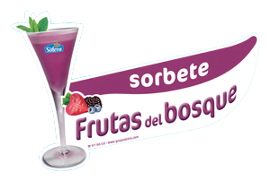 Cartel depositos sorbetes frutas del bosque