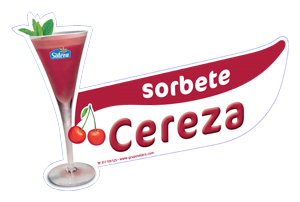 Cartel deposito sorbete cereza