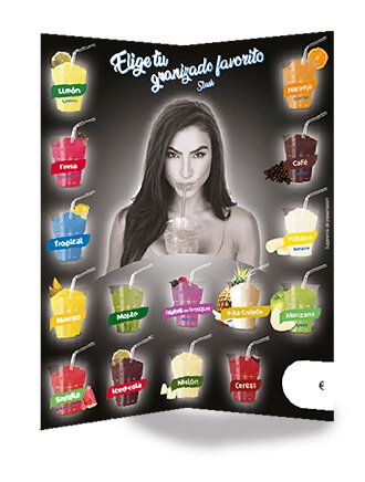 Carta granizados 15 sabores Interior